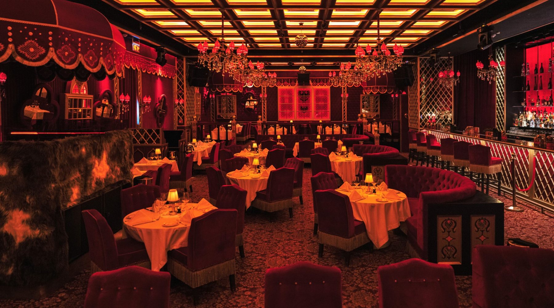 The gilded dining salon at Raspoutine Dubai